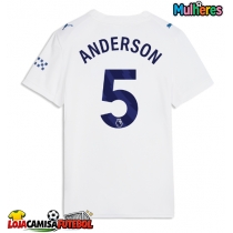 Camisa de Futebol Manchester City Elliot Anderson #5 Equipamento Alternativo Mulheres 2026-27 Manga Curta